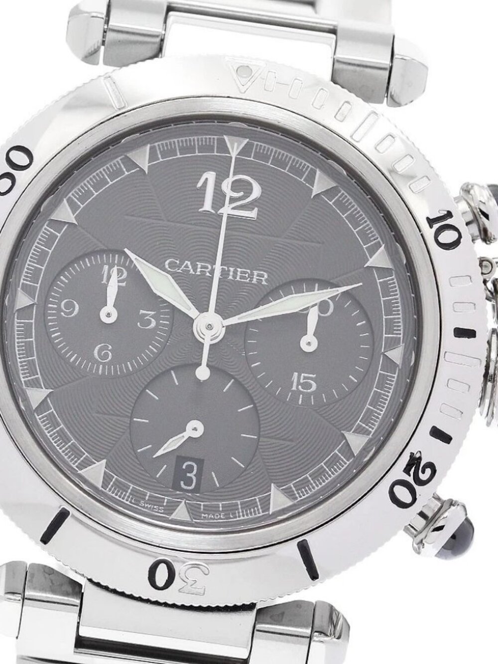 CARTIER Pasha 38 mm W3105155 Chronograph gray Dial Automatic Men's Watch_887310